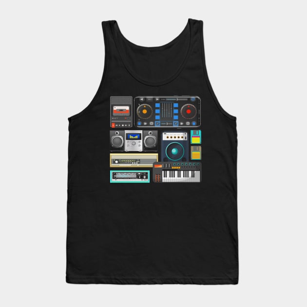 Old School Hip Hop Rap Music Beat Maker DJ Producer Tank Top by anesanlbenitez